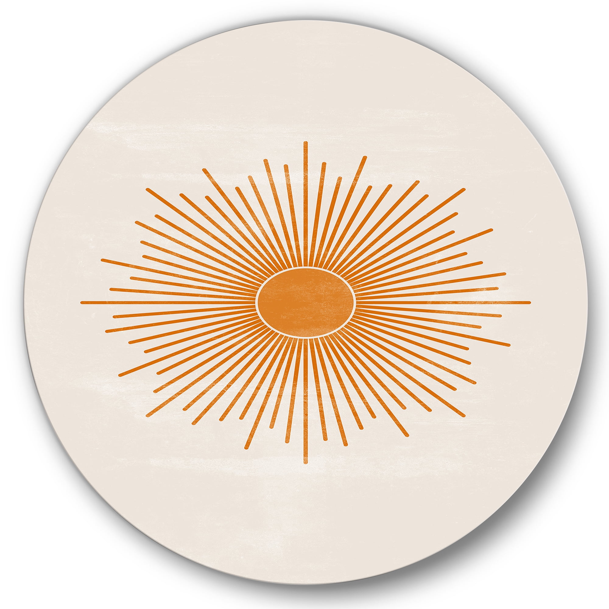 Orange Sun Print On Beige II 11 in x 11 in Painting Art Prints, by Designart