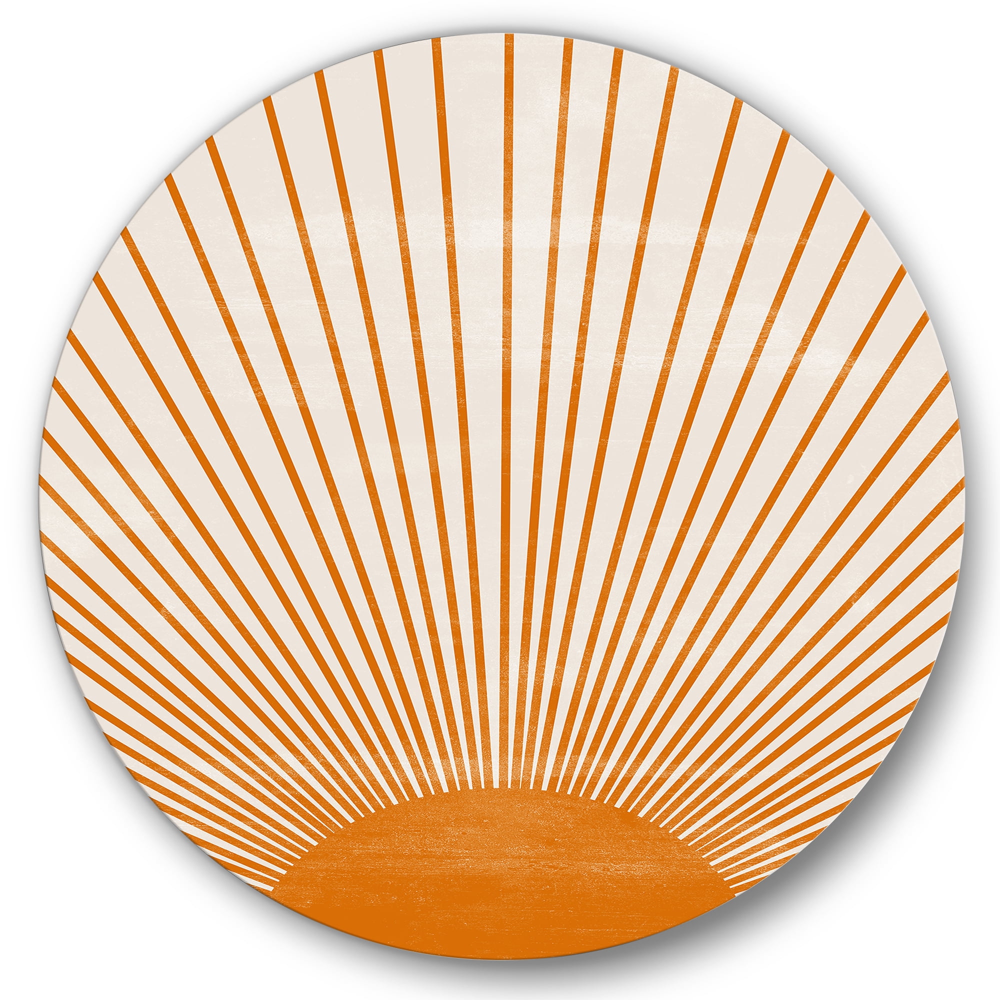 Orange Sun Print On Beige III 23 in x 23" Painting Art Prints, by Designart