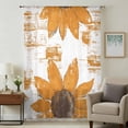 thumbnail image 1 of Orange Sunflower Sheer Curtains 45 Inches Long, Spring Summer Botanical Flowers Light Filering Curtains, Breathable Simi Curtain Privacy Drapes for Kitchen Bathroom Lightweight Small Window Treatment, 1 of 9