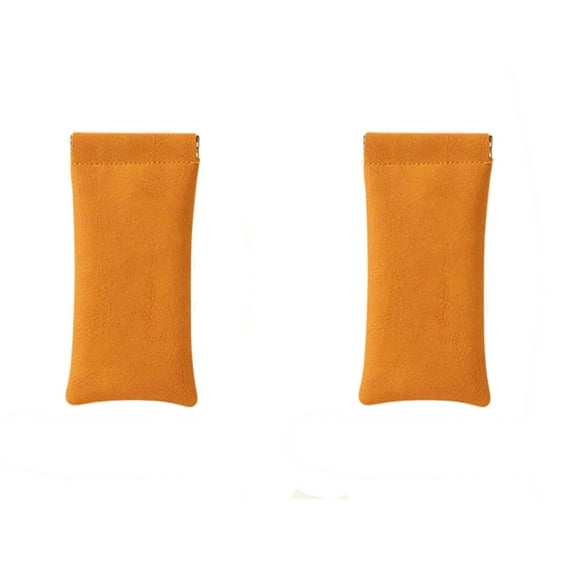 Orange Sunglasses Storage Pouch Double Pack Pressure Resistant Velvet Drawstring Bag Eyewear Protective Case Travel Accessory Orange