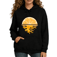 thumbnail image 1 of Orange Sunset Graphic Print hoodie Sweatshirt Women Casual Outfit Black S 2XL Tops, 1 of 5