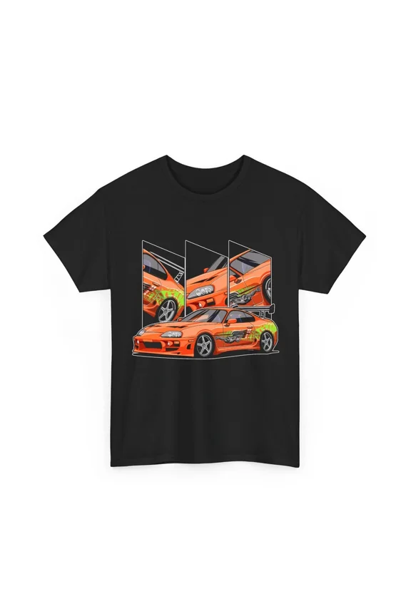 Orange Supra Mk4 JDM Tuner Car Automotive Drift Racing Vehicle Unisex T-Shirt, S-5XL