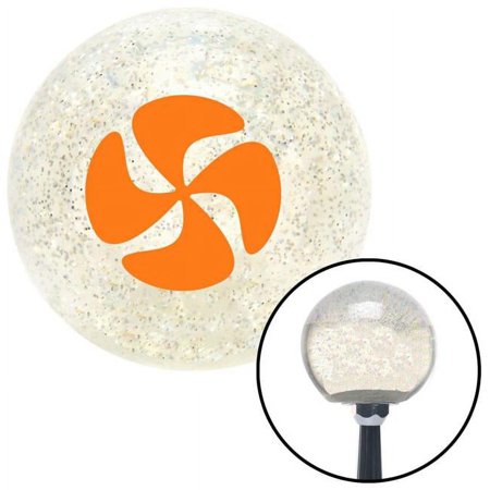 Orange Swirling Fan Clear Metal Flake Shift Knob with M16 x 1.5 Insert Shifter Auto Brody