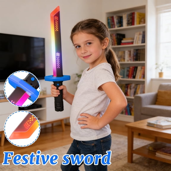 Orange Sword With Sparks Children's Light-Up Toy 45 cm, LED Lights Spray Effects With Sparks and Realistic Action, Interactive Toy For people Ages 3+ With