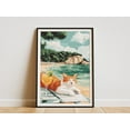 thumbnail image 1 of Orange Tabby Cat Beach Summer Cocktail Drink Vacation Poster Print Cute Kitty Summertime Wall Art Decor Gift - Poster Unframed, 1 of 3