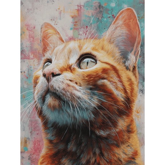 Orange Tabby Cat Canvas Print Coffee Shop Home Study Wall Art Decor