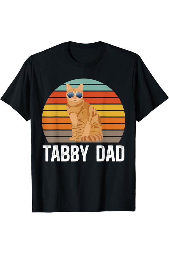 Orange Tabby Cat Dad Retro Orange Tabby Cat Owner T-Shirt