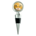 thumbnail image 1 of Orange Tabby Cat Face Pet Kitty Wine Bottle Stopper, 1 of 1