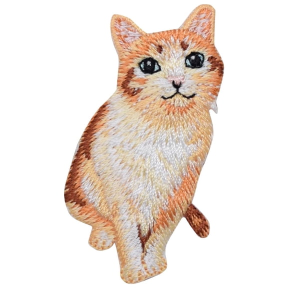Orange Tabby Cat, Pets, Realistic, Kitten, Animals, Embroidered, Iron on Patch