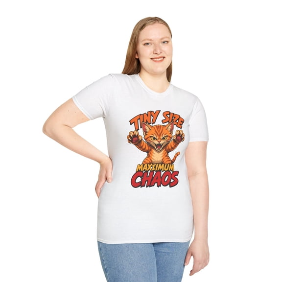 Orange Tabby Kitten Funny Angry Cat Meme Feral Cute Unisex Softstyle T-Shirt