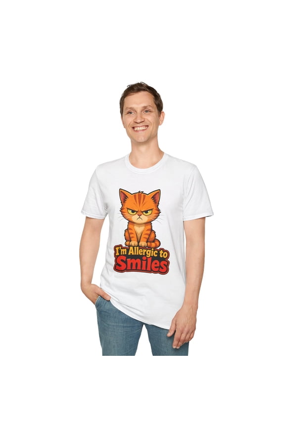 Orange Tabby Kitten Funny Cat Grumpy Meme Attitude Cute Unisex Softstyle T-Shirt