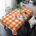 thumbnail image 1 of Orange Table Cloth Waterproof Tablecloths, Country French Rustic Buffalo Plaid Modern Art Tablecloth Dining Table Cover for Kitchen Party Tabletop Outdoor, Rectangle Tablecloth 60x120 Inch, 1 of 9