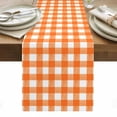 thumbnail image 1 of Orange Table Runner - 108 Inch Long, Kitchen Dining Table Runner Dresser Scarves, Country French Rustic Buffalo Plaid Modern Art Farmhouse Decor for Coffee Tables Wedding Party Banquet, 1 of 8