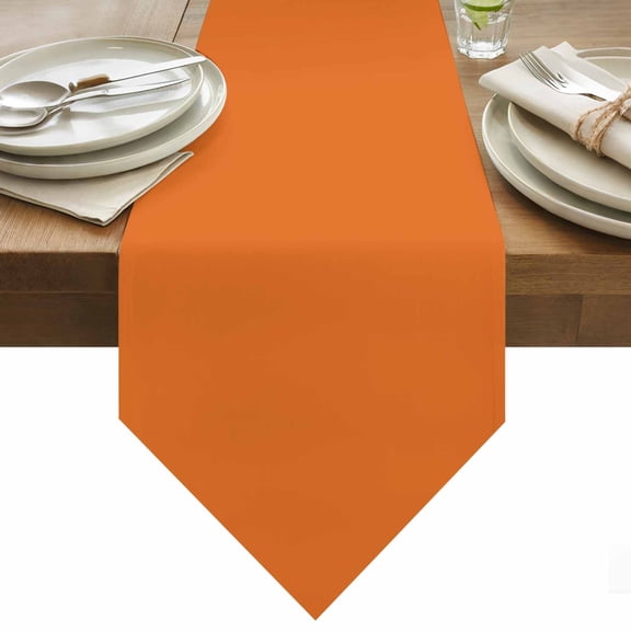 Orange Table Runner 108 Inches Long Solid Color Table Runners for Dining Room Tabletop Dresser Scarf Home Party Banquet Wedding Holiday Decoration