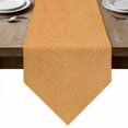 thumbnail image 1 of Orange Table Runner Linen Burlap Table Runner 72 Inches Long Farmhouse Solid Textured Rustic Retro Dresser Scarves for Kitchen Island Coffee Dining Room Party Wedding Holiday Decoration 16"x72", 1 of 8