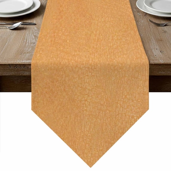 Orange Table Runner Linen Burlap Table Runner 72 Inches Long Farmhouse Solid Textured Rustic Retro Dresser Scarves for Kitchen Island Coffee Dining Room Party Wedding Holiday Decoration 16"x72"