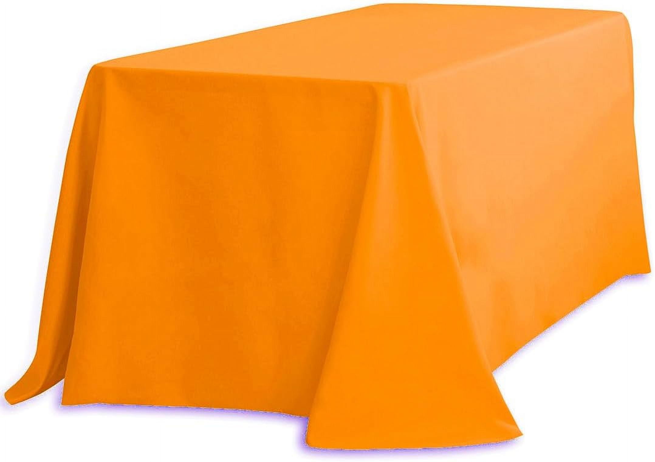 Orange Tablecloth 90 X 132 In Rectangle Tablecloth With Rounded Corners, Extra Large