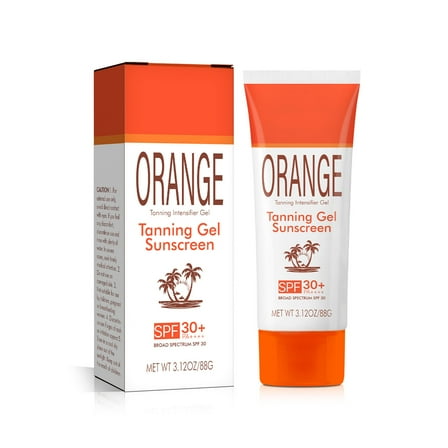 Orange Tanning Gel SPF 30, Hydrating Balm-to-Oil Formula, Water-Resistant, Travel Size, Gentle Sun Protection for All Skin Types