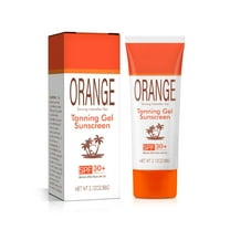 Orange Tanning Gel SPF 30, Hydrating Balm-to-Oil Formula, Water-Resistant, Travel Size, Gentle Sun Protection for All Skin Types