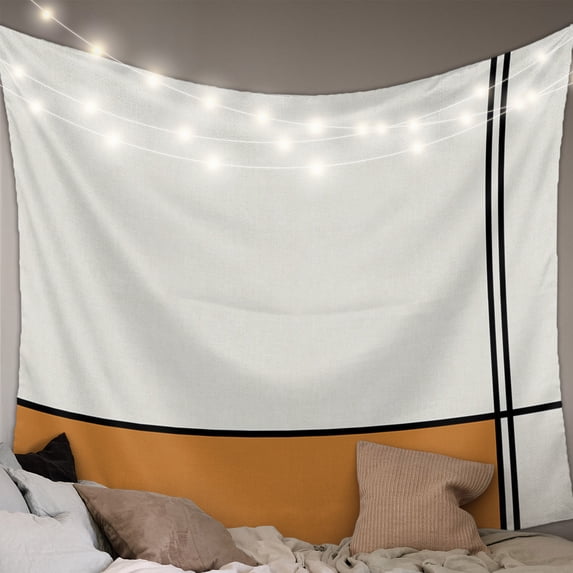 Orange, Tapestry for Bedroom Wall Hanging Tapestry, Modern Abstract Geometric Patchwork Stripes Art Ceiling Backdrop Tapestries Poster Blanket Wall Decor for Teens Room Living Room Dorm 59" x 90"