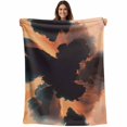 thumbnail image 1 of Orange Teal Black Blanket Soft Cozy Warm Throw Blanket for Couch, Plush Fuzzy Flannel Fleece Blankets for Sofa, Contemporary Abstract Hazy Sense Bed Blankets Lightweight Gifts for Women, 50"x80", 1 of 9