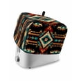 thumbnail image 1 of Orange Teal Boho Toaster Cover 2 Slice, Southwestern Ethnic Abstract Geometric Dustproof Bread Machine Oven Cover with Storage Pockets, Fits Most Kitchen Toasters Protector, 1 of 5