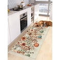 thumbnail image 1 of Orange Teal Fall Pumpkins Kitchen Runner Rug 2x5 Bedside Rug with Tassel Cotton Woven Throw Rugs Washable Hallway Runner Rugs Weeping Botanical Thanksgiving Floor Carpet for Bedroom Bathroom, 1 of 5