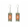 thumbnail image 1 of Orange Teal Mandala Rectangular Drop Earrings, 1 of 1