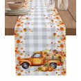 thumbnail image 1 of Orange Thanksgiving Table Runner Truck Pumpkins Maple Leaves Gray Plaid Tablerunners 13 x 70 Inch, Table Decorations Tabletop Scarf for Summer Gathering Holiday Farmhouse Kitchen Dining Decor, 1 of 6