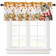 thumbnail image 1 of Orange Thanksgiving Valances for Windows Farmhouse Kitchen Curtains Valances Rod Pocket Valance Curtains for Kitchen Windows Fall Maple Leaves Cat Pumpkin Fall Window Valances for Bathroom 42"x12", 1 of 6