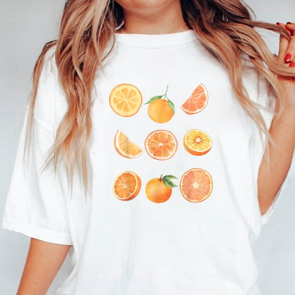 Orange The Funny Fruit Gift For Men Women & Kids Graphic Unisex T-Shirt, up to 5XL