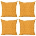 thumbnail image 1 of Ambesonne Orange Throw Pillow Cover 4 Pack, Ink Drawn Citrus Fruit Art, 24", Pale Orange and Paprika, 1 of 2