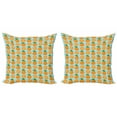 thumbnail image 1 of Ambesonne Orange Throw Pillow Cover 2 Pack, Vitamin C Half Cut Fruits, 18", Pale Blue and Orange, 1 of 2