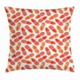 thumbnail image 1 of Orange Throw Pillow Cushion Cover, Vintage Pattern of Tropical Exotic Climate Fruits Pineapples Hawaiian Summer, Decorative Square Accent Pillow Case, 20 X 20 Inches, Red Orange White, by Ambesonne, 1 of 2