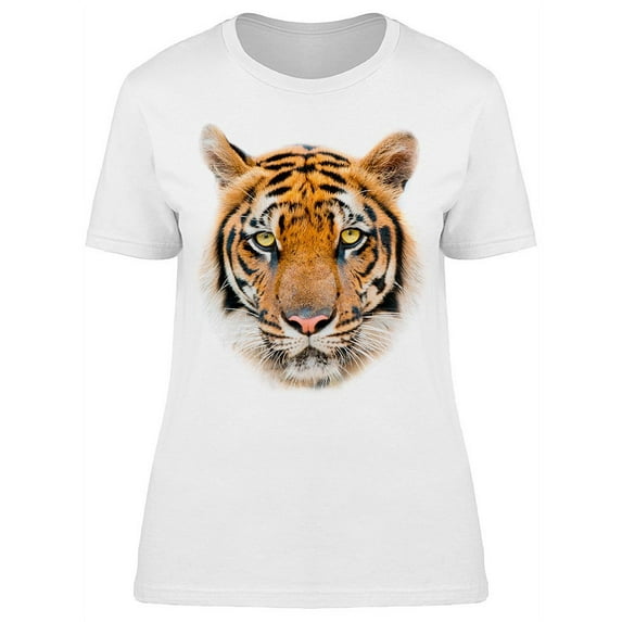 Orange Tiger Head Design T-Shirt Women -Image by Shutterstock, Female XX-Large