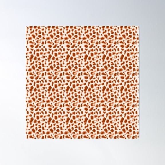 Orange Tiny Spotted Animal Pattern Design Poster Wall Art, Modern Wall Decor For Living Room Bedroom, 30x30 UNFRAMED