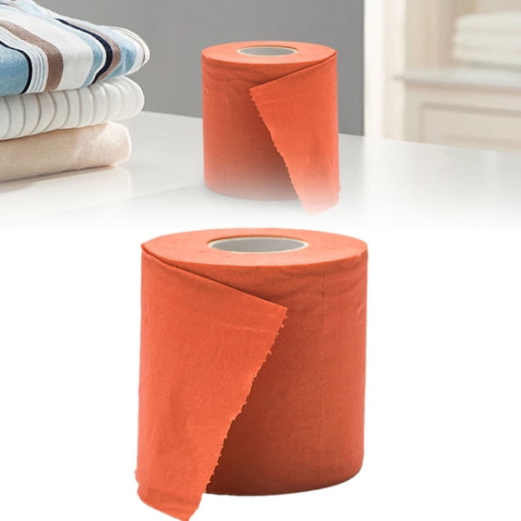 Orange Toilet Paper Roll, 3.93x3.14 Inch Soft Disposable Novelty Tissue Roll, Eco-Friendly Decorative Restroom Paper for Daily Household Use Holiday Party Camping Travel Bathroom Decor Supplies