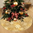 thumbnail image 1 of Orange Tone Snowflakes Christmas Tree Skirt Xmas Tree Skirt Christmas Tree Mat for Home Party Holiday Indoor Outdoor Winter Christmas Tree Decorations 35", 1 of 6