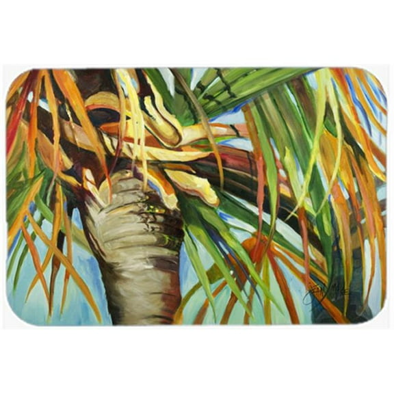 Orange Top Palm Tree Glass Cutting Board, Large