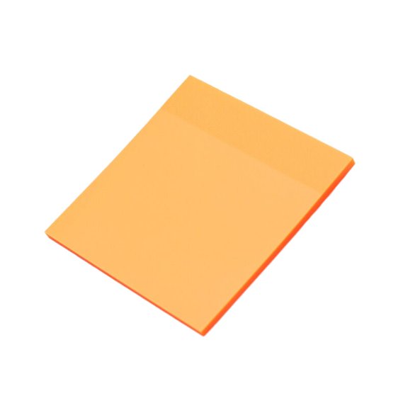 Orange Transparent Fluorescent Sticky Notes, PET Adhesive Tabs with Strong Grip for Page Marking, 1 Pad