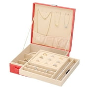 SHOP LC Jewelry Organiser Box Orange Faux Velvet Briefcase Style 2Tier AntiTarnish and Scratch Interior Approx 60 Rings etc Birthday Valentines Day Gifts