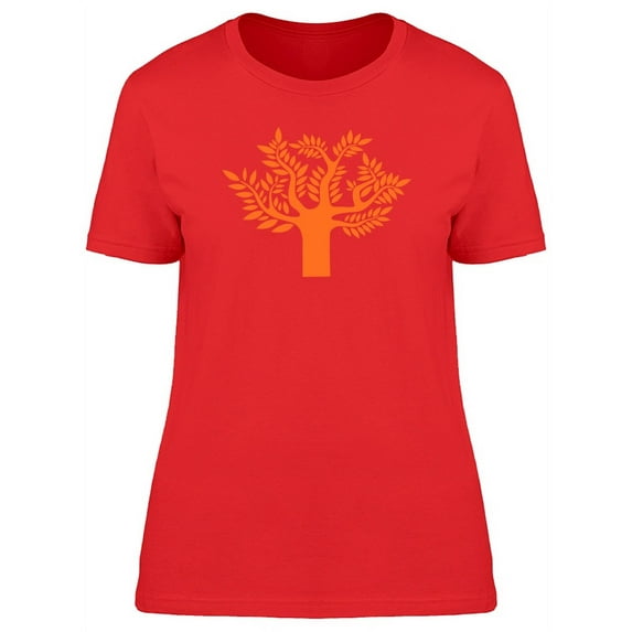 Orange Tree Minimal Art T-Shirt Women -Image by Shutterstock, Female x-Large