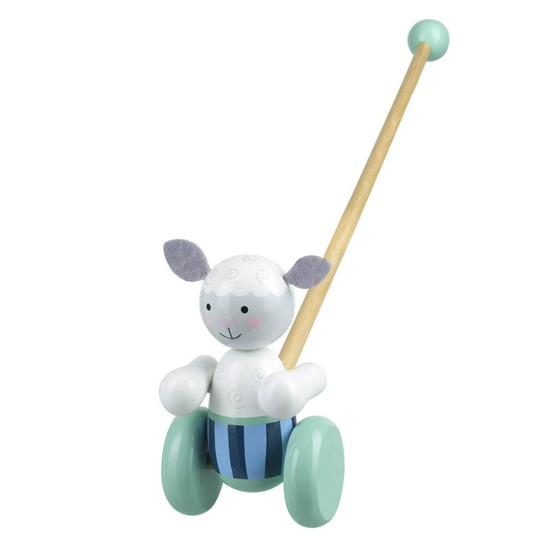 Orange Tree Toys Wooden Push Along Sheep Walker for Babies and