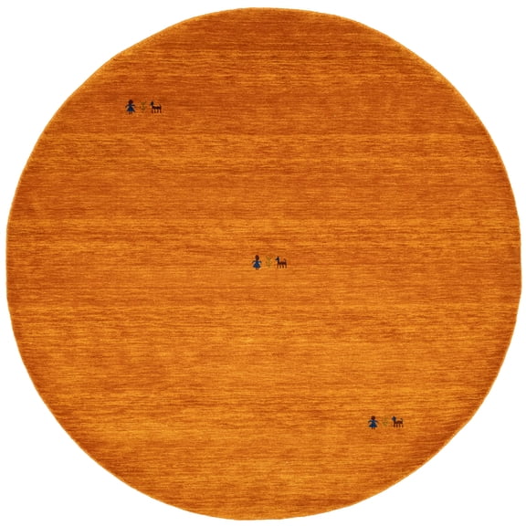 Magic Rugs Orange Tribal Gabbeh Modern Round Rug, 6' x 6'