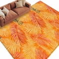 thumbnail image 1 of Orange Tropical Leaf Large Area Rugs for Bedroom Living Room, Soft Non Slip Carpet Bedside Rug, Summer Palm Leaves Botanical Rectangular Floor Cover Kitchen Accent Rug 8'x10' for Dining Room/Office, 1 of 9