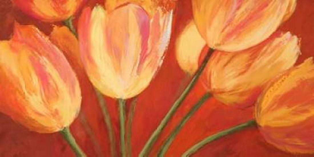 Orange Tulips Canvas Art - Silvia Mei (10 x 20)