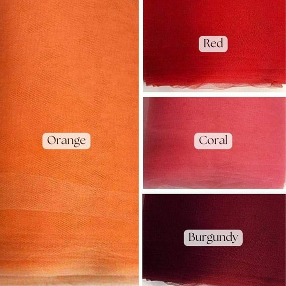 Orange Tulle Fabric Bolt – 108" x 50 Yards Extra Wide Soft Mesh for Wedding Draping, Backdrops & Event Décor by Valentina Textiles Inc