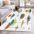 thumbnail image 1 of Orange Turquoise Area Rug 4x6 FT, Non Slip Kids Room Carpet, Boho Yellow Grey Color Block Bohemian Washable Soft Floor Carpet Non-Shedding Throw Rug for Dorm Kitchen Study Room Home Office Bedside, 1 of 9