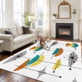 thumbnail image 1 of Orange Turquoise Area Rug 5x8 FT, Non Slip Bedroom Throw Carpet, Boho Yellow Grey Color Block Bohemian Washable Soft Floor Carpet Non-Shedding Rug for Living Room Nursery Dorm Office, 1 of 9