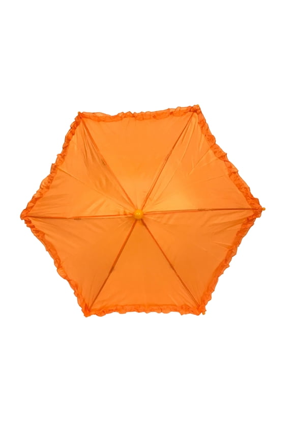 Orange Umbrella with Ruffle 14.5" (Each)